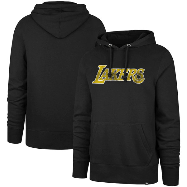 Men's Los Angeles Lakers '47 Black Headline Pullover NBA Hoodie